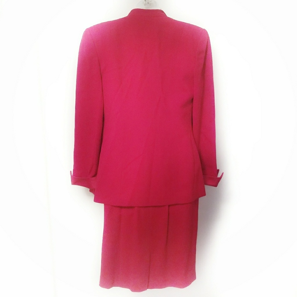 Christian Dior Red Wool Silk Lapel Blazer and Skirt Business Power Suit - Picture 8 of 10